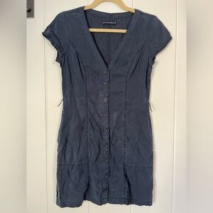 Abercrombie & Fitch Blue Sheath Mini Dress V-Neck